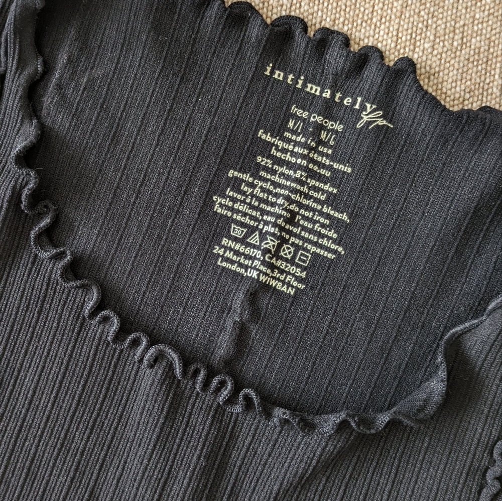 Free People Black Ribbed Tank Top - Picture 5 of 10